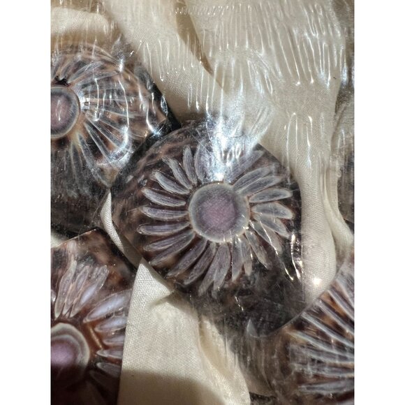 24 Pc Capiz Coasters Rattan Placemats Cowrie Shell Napkin Rings Lace Napkins Set - Picture 5 of 10